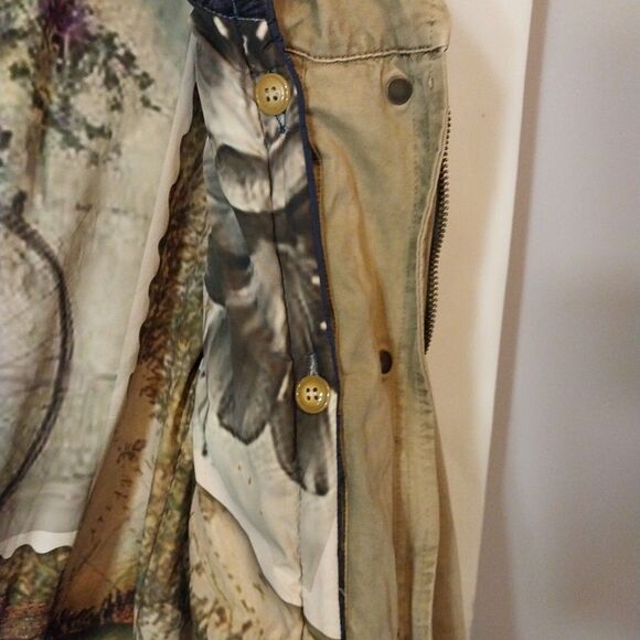 VTG Gaudi Jeans Women's Utility Parka Coat Sz 40 (M) Taupe Military Inspired - Picture 7 of 16